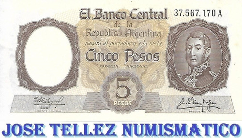 Bottero 1923 $ 5 Pesos Moneda Nacional Serie A Aunc Palermo