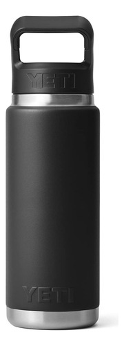 Botella Yeti Rambler con aislamiento al vacío de 750 ml con tapa de pajita, color negro