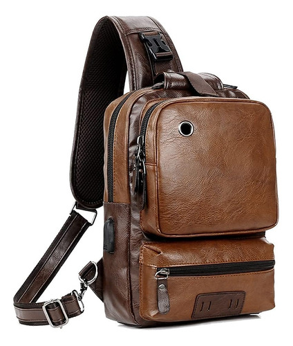 Pequeño Bolso Bandolera Marrón Con Bandolera Para Hombre Y M