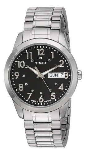 Reloj Timex T2m932 South Street Sport Color de la correa Plateado Color del bisel Plateado Color del fondo Negro