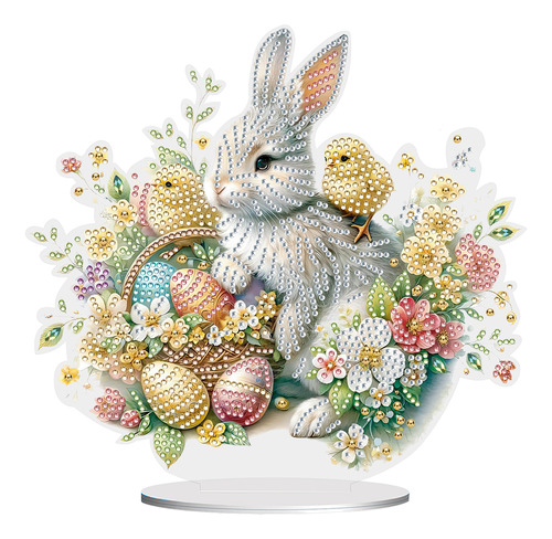Huevo De Conejo De Pascua Con Pintura De Diamante W3b