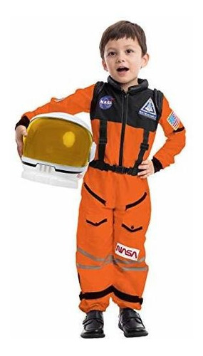 Astronauta Nasa Piloto Naranja Con Casco Niños Kids Helmet