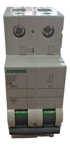 Termomagnética Siemens 2x6a 4,5ka 5sl3206-7mb