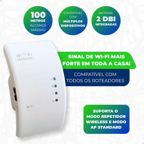 Repetidor Wifi Replicador Sinal Wireless Amplificador Extensor Potente Megalukas
