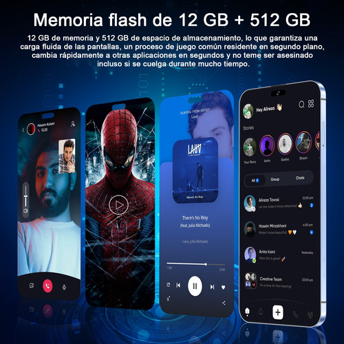 Smartphones I16 Pro Max Doble Sim 12gb Ram 512gb Rom Pantalla 7.3'' Batería 8000mah Cámara 108mp