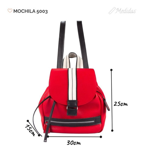Imagen 2 de 5 de Cartera Bolso Mochila Mujer Citadina Tiras Regulables