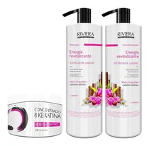 Comprar Shampoo Sin Sal Riviera Miel y Orquídeas Para Cabellos Débiles 1L + Acondicionador Sin Sal 1L + Keratina Riviera Ka 350gr