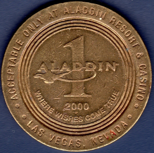 Ficha Token De Aladdin Resort & Casino Las Vegas 2000