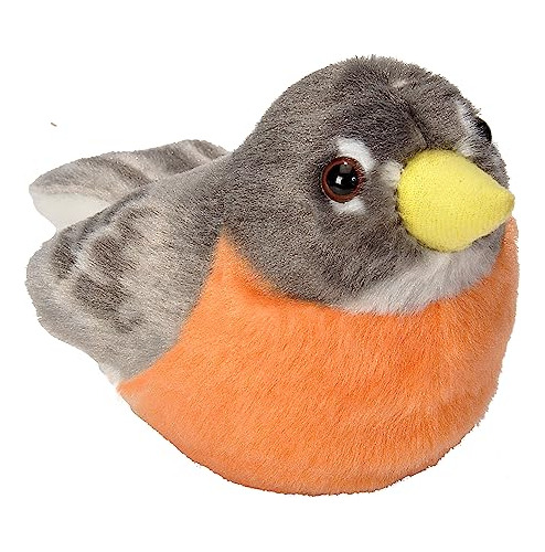 Wild Republic Audubon, American Robin Plush Authentic Sound,