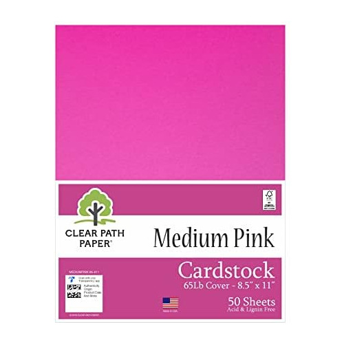 Cartulina De Color Mediano Rosa, 8.5 X 11 Pulgadas, 65 ...