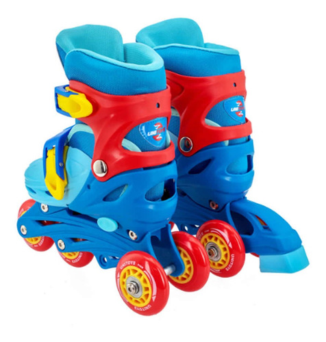 Imagem 3 de 7 de Patins Infantil Roller Tri-line Unitoys 1504 30-33 Azul