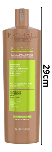 Burix One Prohall 1l E Shampoo Degan Detox Limpeza Profunda