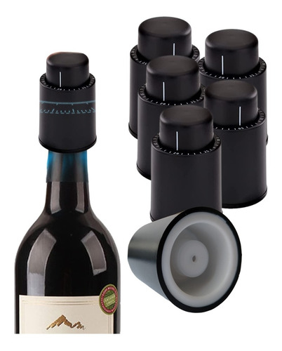 Tapon Para Vinos Bomba De Vacio Vino Botella Pack 5 Und Tapa