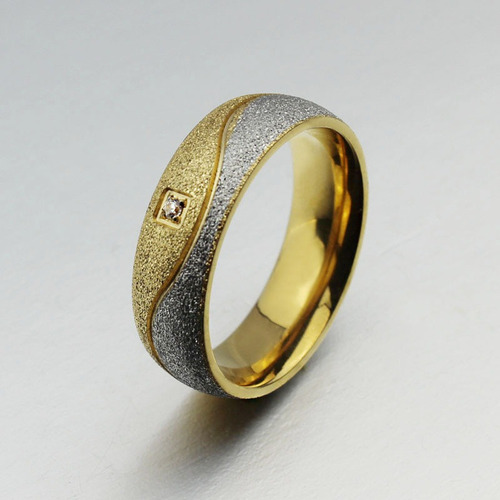 Anillo Elegante De Acero Para Bodas- Compromisos.