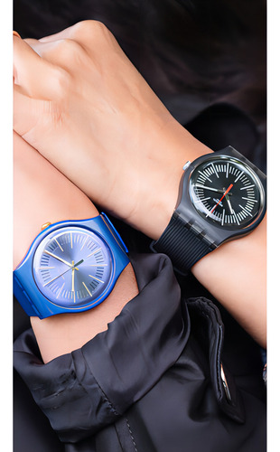 Pulseira de relógio Swatch Cyderalblue Suon143, cor azul