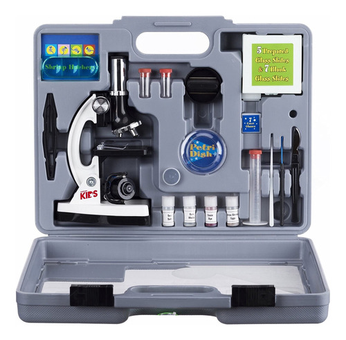 Kit De Microscopio Amscope, 6 Aumentos Luz Led 52 Accesorios