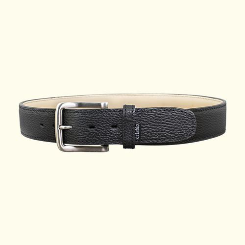 Cinturón Liso Casual De Piel Para Hombre Establo Modelo 101 Color Negro Floater Talla 30