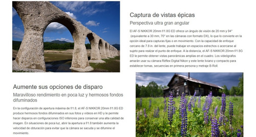 Imagen 3 de 9 de Lente Nikon Af-s Fx Objetivo Nikon 20 Mm F/1.8g Ed