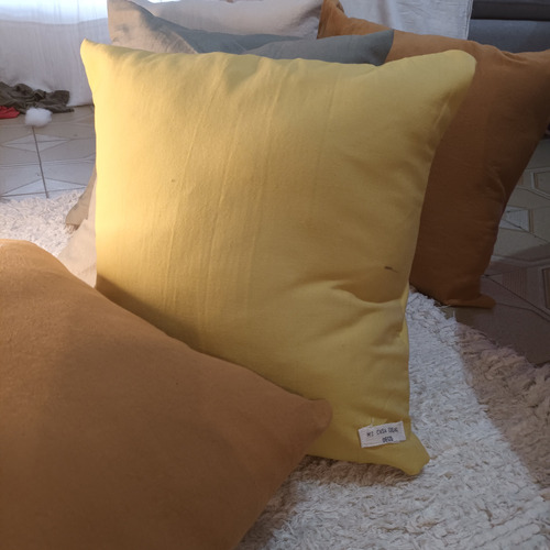 Pack De 3 Almohadas De 40x40 En Tusor Naranja Oscuro