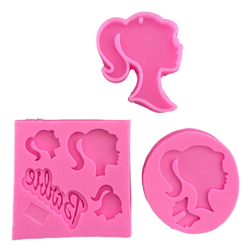 Molde De Silicón Fondant Pasta Resina Barbi 3 Piezas