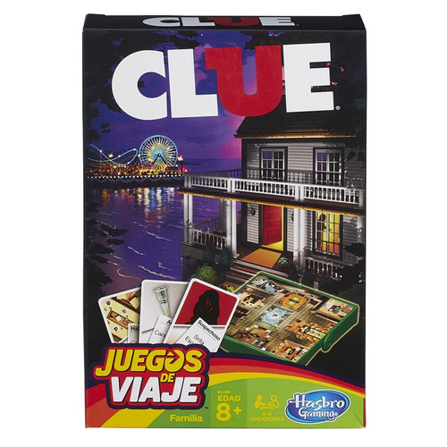 Juego De Mesa De Viaje Hasbro Gaming Clue De Viaje  8+