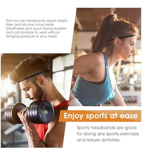 4 Diademas Elásticas Deportivas Antideslizantes Para Correr,