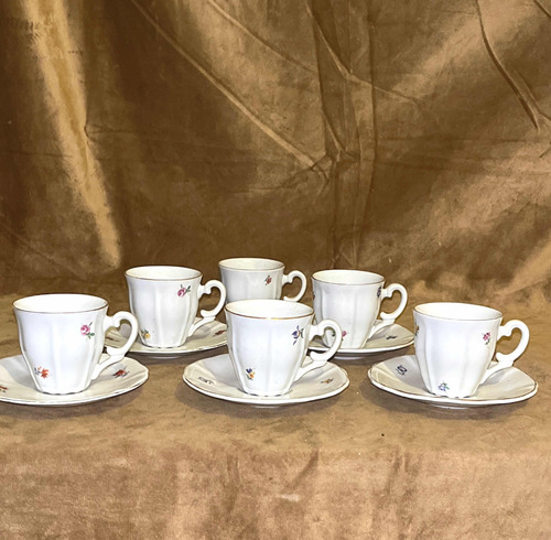 Tasas De Té Porcelana Antigua Olmos Década 60 Precio X Todo