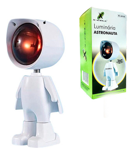 Luminaria Lampada Abajur Astronauta Luz Branca Led Setup