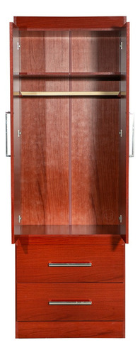 Placard Máximo Fortaleza 2p 2c Melamina 62.5 Cm Color Caoba