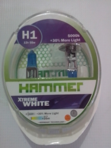 Imagen 2 de 3 de Bombillos Halógenos H1 12v 55w 5000k 30% Más Luz Blanca