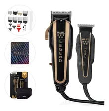 Máquina Para Cortar Pelo Wahl Barber Combo 8180 Profesional Clipper Legend Y Trimmer Hero Con Holograma De Autenticidad