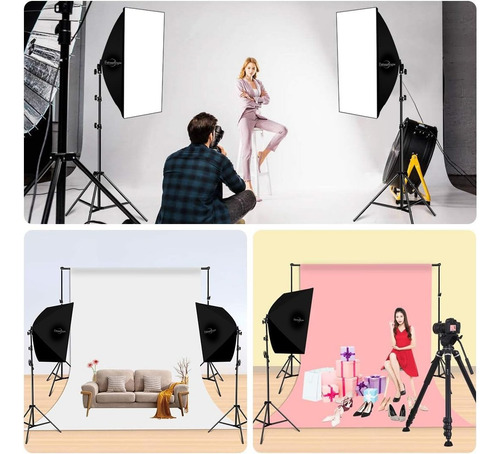 Kit De Iluminación Softbox Estudio De Fotografía + Ampolleta