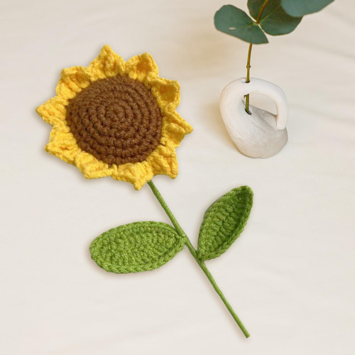 Flor Tejida A Mano Hojas Arreglo Floral Novia Regalo Para