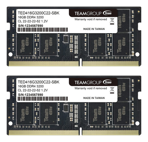 Memoria Ram Teamgroup Elite, 2 X 16 Gb, 3200 Mhz, Ddr4, 260
