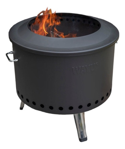 Brasero Smoke Fogón Premium Leña Carbón Sin Humo 55cm .