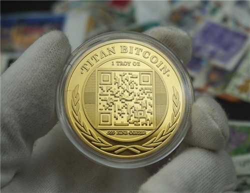 5 Monedas Coleccionables Bitcoin Titan Chapeado En Oro