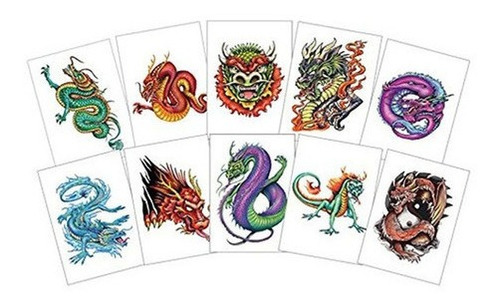 Tatuajes Temporales De Dragon Dragon 10 Tatuajes Fantastico