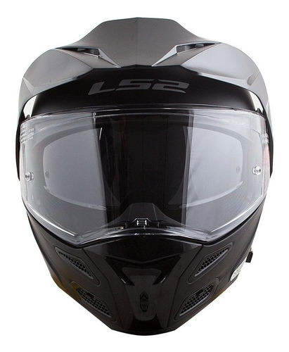 Casco para moto rebatible LS2 Metro Evo FF324  matt black solid talle L 