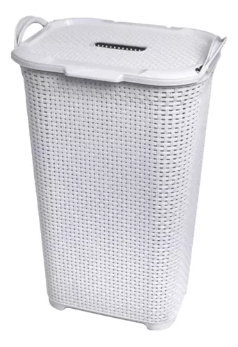 Cesto Roupa Suja Limpa Organizador Branco Multiuso 50lt - R$ 69,99