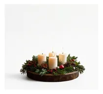 Comprar Arreglo Floral Corona Navideña Con Velas