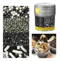 Comprar Lluvia De Caramelos Sprinkles  Perlas Negro Y  Plata Wilton 