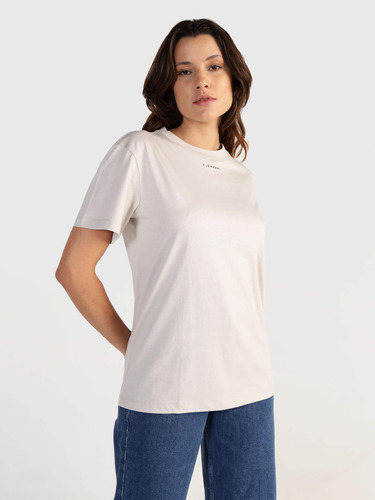 Playera Calvin Klein Con Logotipo Mujer Gris