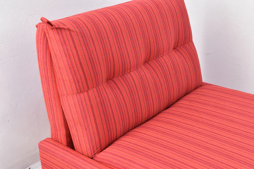 Sillón Cama 1 Plaza Sin Apoya Brazo Rojo Rocky Rayado