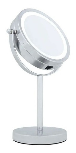Espejo Maquillaje Aumento Doble Mor De Pie 11.5cm Luz Led
