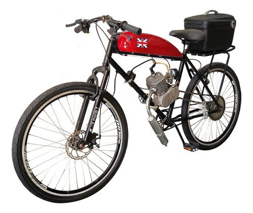 Bicicleta Motorizada Café Racer Sport Cargo Cor Vermelho Fire