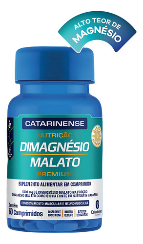 Dimagnésio Malato Premium Catarinense Com 60 Comprimidos