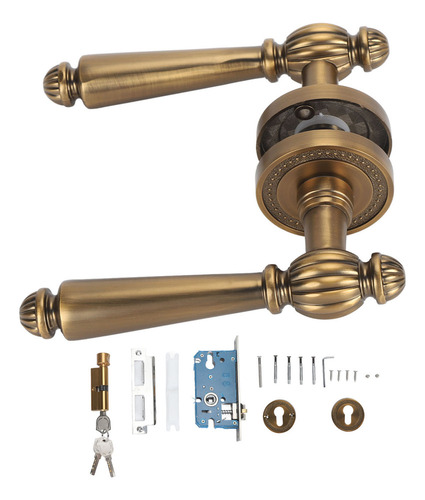 T Fechadura De Maçaneta De Porta Bronze Quiet Copper Retro