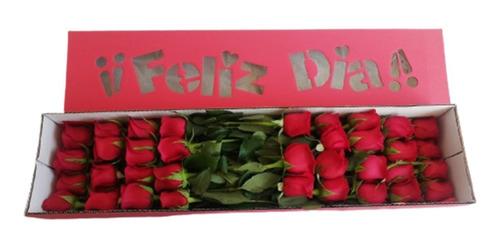 Diselo Con Rosas Hermosa Caja Con 24 Flores +globo Hogar