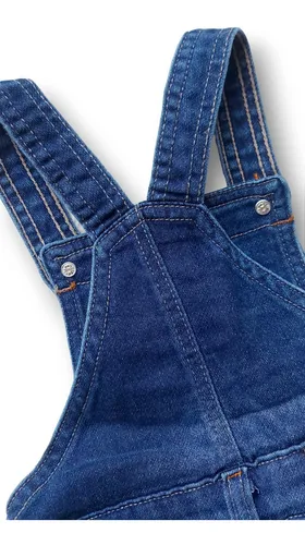 Roupa Infantil Macac o Jardineira Jeans Retr Beb Menino