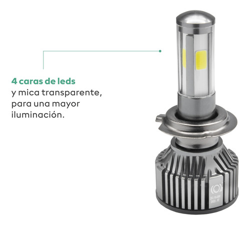 Kit Foco Faro Hid H7 Hiper Led 5mil Lumen 4 Cara Blanco Fijo